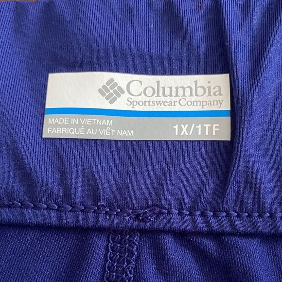 Columbia Plus Blue Skater Ruched Mini Skort Athletic Resort Wear - Picture 4 of 7